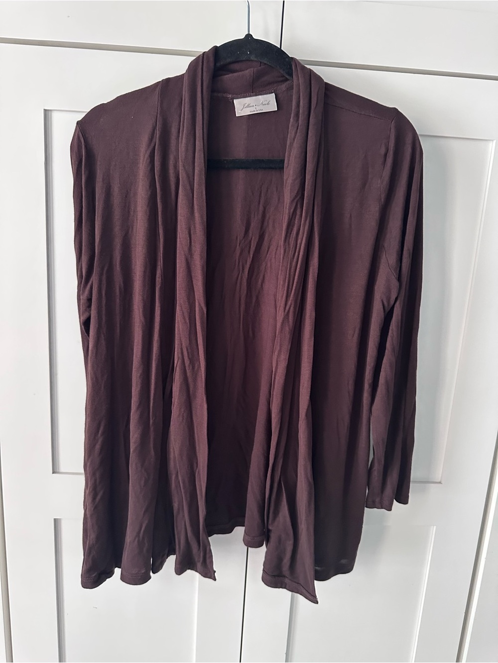 Jillian Nicole brown Open Drape Front Cardigan